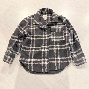 Cat & Jack Gray Plaid Button Down Shacket (Shirt Jacket)